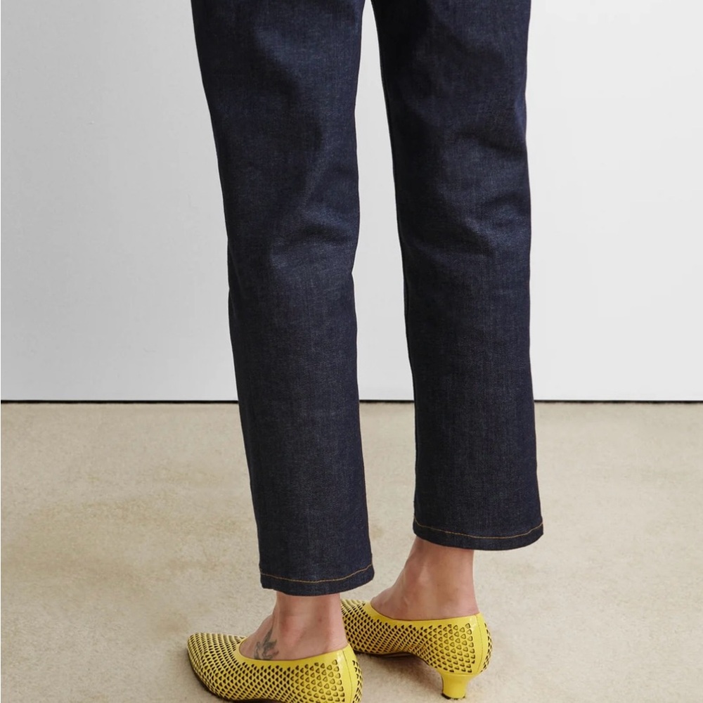Rachel Comey Clemmie Kitten S-Punch Yellow Perforated Heels - Picture 7 of 10